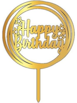 Partici Happy Birthday Altın Pleksi