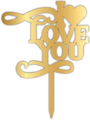 Partici I Love You Desenli Altın Pleksi