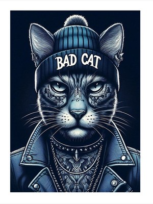 Tablomega Kötü Kedi Modern Mdf Tablo 18cm X 27cm