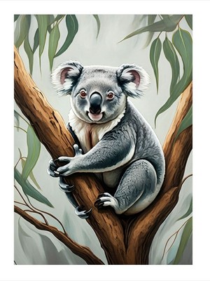 Tablomega Ağaçtaki Koala Modern Ahşap Tablo 25cmx 35cm