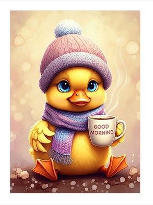 Tablomega Kahve Içen Ördek Modern Ahşap Tablo 18cm X 27cm