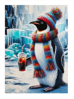 Tablomega Atkılı Penguen Dekoratif Mdf Tablo 35cm X50cm