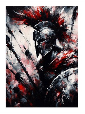 Tablomega Savaşçı Portresi Tasarım Ahşap Tablo 35cm X50cm