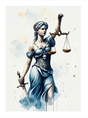 Tablomega Adalet Tanrıçası Mdf Poster 25cmx 35cm