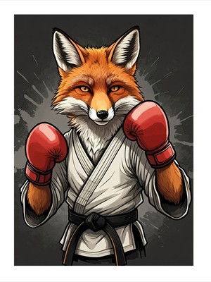 Tablomega Boksör Tilki Modern Mdf Tablo 35cm X50cm