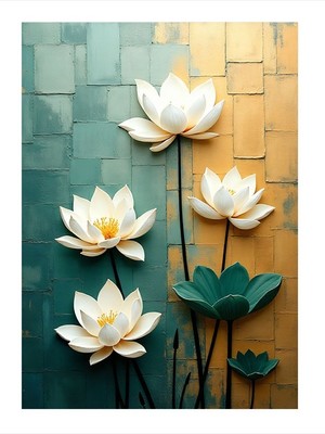 Tablomega Sarı Lale Buketi Mdf Poster 25cmx 35cm