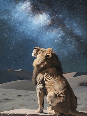 Tablomega Çöldeki Aslan Modern Mdf Tablo 35cm X50cm