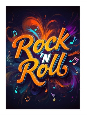 Tablomega Rock'n Roll Sanat Yazısı Dekoratif Mdf Tablo 25cmx 35cm