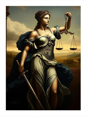Tablomega Adalet Heykeli Art Mdf Poster 25cmx 35cm