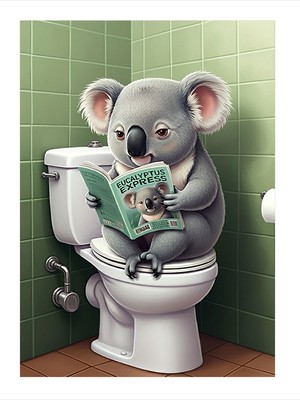 Tablomega Tuvalette Koala Tasarım Mdf Tablo 25cmx 35cm