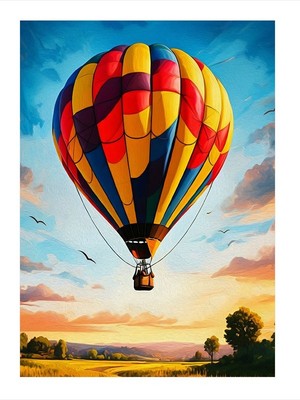 Tablomega Sıcak Hava Balonu Model Mdf Tablo 25cmx 35cm