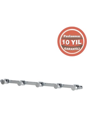 Çelik Banyo Paslanmaz Pirinç Mercan 5’li Askılık
