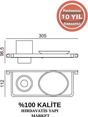 Çelik Banyo Paslanmaz Pirinç Mercan Montajlı Sabunluk Diș Fırçalık