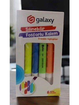 Galaxy Silinebilir Fosforlu Kalem 6'lı