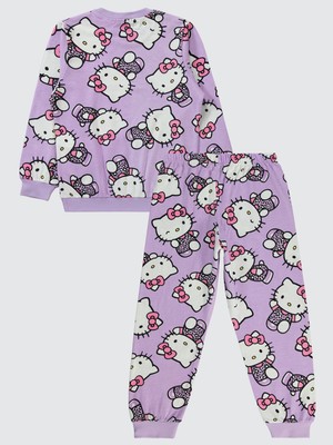 Hello Kitty Kız Çocuk Pijama Takımı 10-13 Yaş Dijital Lavanta