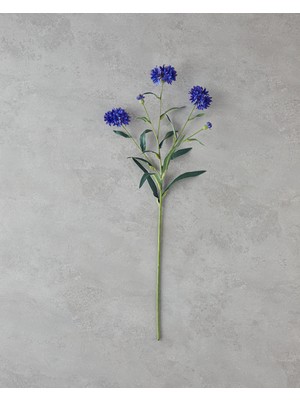 English Home Cornflower Tek Dal Yapay Çiçek 64 cm Koyu Mavi