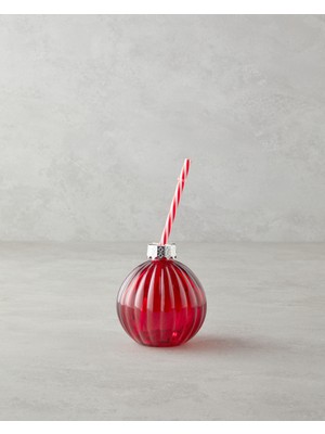 English Home Joyful Christmas Cam Pipetli Bardak 400 ml Kırmızı