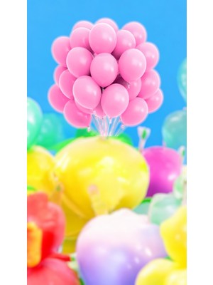 VibeHome 10'lu Pembe Metalik Renkte Balon - Doğum Günü Parti ve Eğlenceli Etkinlikler Için