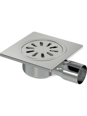 MaxiFlow Yer Sifon Ø50 15*15 cm Pas. Göv & Izgara Yan