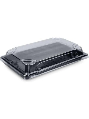 Gizpak Sushi Kabı Plastik Servis Seti Büyük 13 x 21 cm 100 adet