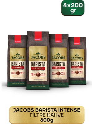 Jacobs Barista Intense 200 gr x 4 Filtre Kahve Zengin ve Yoğun Aromalı