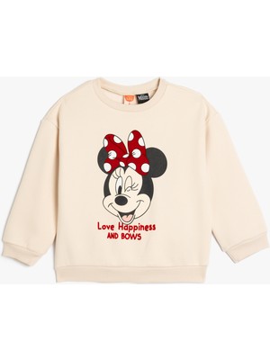 Koton Minnie Mouse Baskılı Sweatshirt Lisanslı Pamuklu Şardonlu