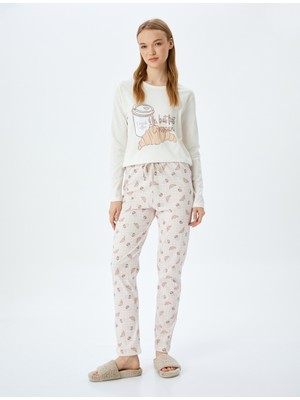 Koton Pamuklu Grafik Baskılı Pijama Takımı