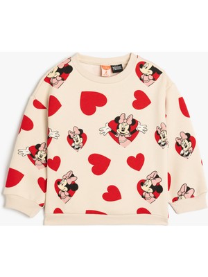 Koton Minnie Mouse Baskılı Sweatshirt Lisanslı Pamuklu Şardonlu