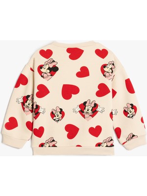 Koton Minnie Mouse Baskılı Sweatshirt Lisanslı Pamuklu Şardonlu