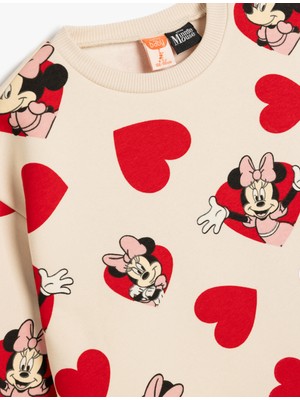 Koton Minnie Mouse Baskılı Sweatshirt Lisanslı Pamuklu Şardonlu