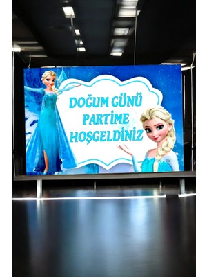 VibeHome Frozen Temalı "doğum Günüme Hoş Geldiniz" Banner - Doğum Günü Partileri Için Renkli ve Eğlenceli