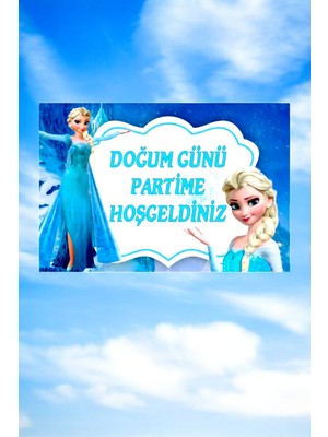 VibeHome Frozen Temalı "doğum Günüme Hoş Geldiniz" Banner - Doğum Günü Partileri Için Renkli ve Eğlenceli