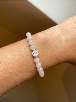 Mojo Jewellery Pembe Kuvars Saf Aşk Doğal Taş Bileklik