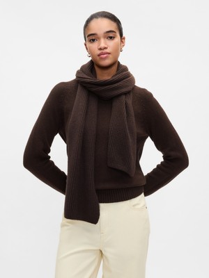 Gap Erkek Kahverengi CashSoft Fitilli Atkı