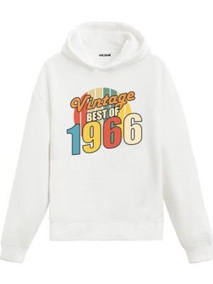Colermi Best Of Vintage 1966 Limited Edition Kapşonlu Doğum Günü Hediyesi Vintage Tasarım Sweatshirt Hoodie