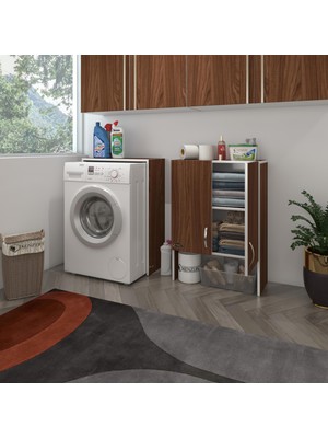 Kenzlife çamaşır makinesi dolabı sinem cvz 180x066x30 banyo kiler