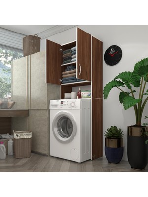 Kenzlife çamaşır makinesi dolabı sinem cvz 180x066x30 banyo kiler