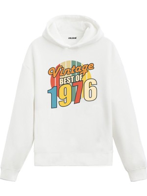 Colermi Best Of Vintage 1976 Limited Edition Kapşonlu Doğum Günü Hediyesi Vintage Tasarım Sweatshirt Hoodie