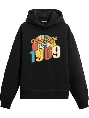 Colermi Best Of Vintage 1969 Limited Edition Kapşonlu Doğum Günü Hediyesi Vintage Tasarım Sweatshirt Hoodie