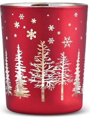 Karaca New Year Yılbaşı Oren Cam Mumluk Kırmızı 5,5 X 6,5 Cm