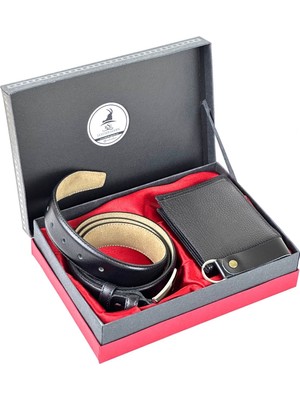 RSE Leather Goods Rse Leather Goodserkek   Deri Kemer Cüzdan Anahtarlık Set - 3’lü Set