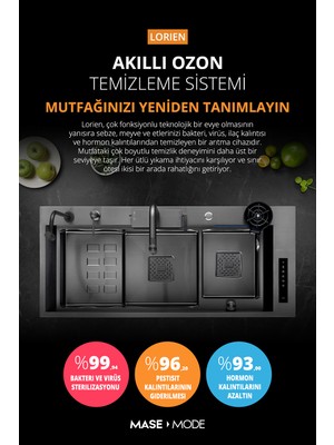 Mase Mode  Lorıen Ozon Fonksıyonlı Teknolojık Evye Seti