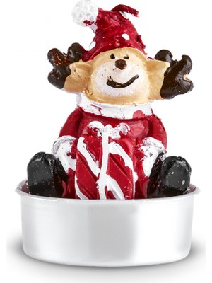 Karaca New Year Yılbaşı Bear 3'Lü Tealight Mum 13,8x4,8x7 Cm