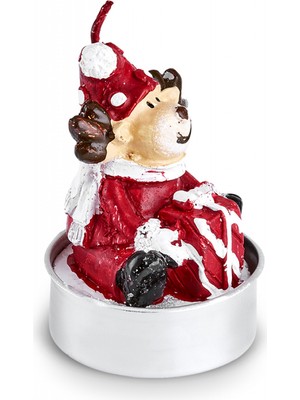 Karaca New Year Yılbaşı Bear 3'Lü Tealight Mum 13,8x4,8x7 Cm