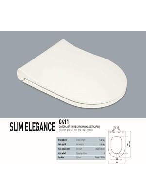 Nkp Klozet Kapağı Yvş.üst.sık.mtl.ment.(Duro.elegance Slim)