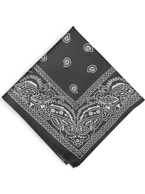 Siyah Etnik Desen Bandana