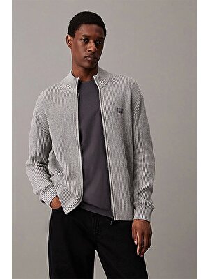 Calvin Klein Woven Label Zıp Through Sweater