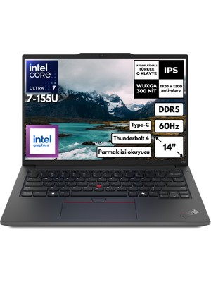 Lenovo Thinkpad E14 G6 Ultra 7-155U 64 GB Ram 1 Tb SSD 14" Windows 11 Pro 21M8SALR27 KT30