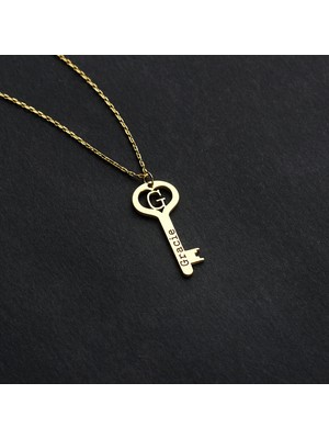 Satürn Silver Kuyumculuk 925 Ayar Gümüş Harfli Anahtar Kolye