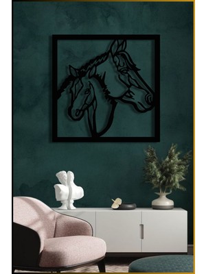 At Figürlü Metal Tablo